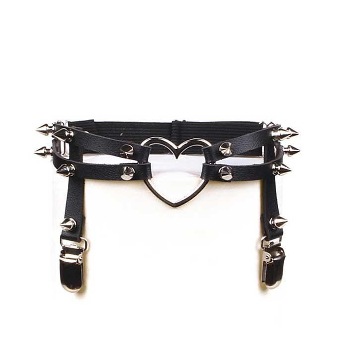 Гартер на 2 ноги с подвязками для чулок, шипами и сердечком 2 шт Винница - изображение 4