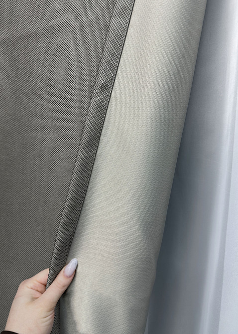 Комплект коротких штор VR-Textil Рогожка TERRA LUXE № 1862ш Сірий 130х170 см 2 шт (35-0432) Київ - фото 14