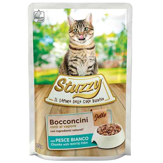 Stuzzy Cat White Fish ШТУЗИ БЕЛАЯ РЫБА в желе консервы для котов, влажный корм, пауч 85г Киев