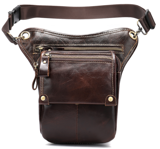 Сумка-барсетка на пояс чоловіча шкіряна Vintage 20013 Коричнева Київ