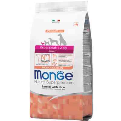 Сухий корм для собак Monge Extra Small Adult Salm/Rice зі смаком лосося 800 г (8009470011457) Вінниця