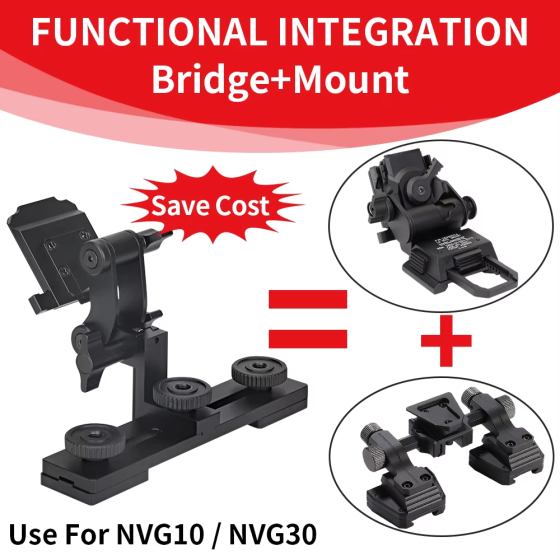Бинокулярный мостовой кронштейн для NVG-10 NVG-30 NVG-50 (алюминий) Винница