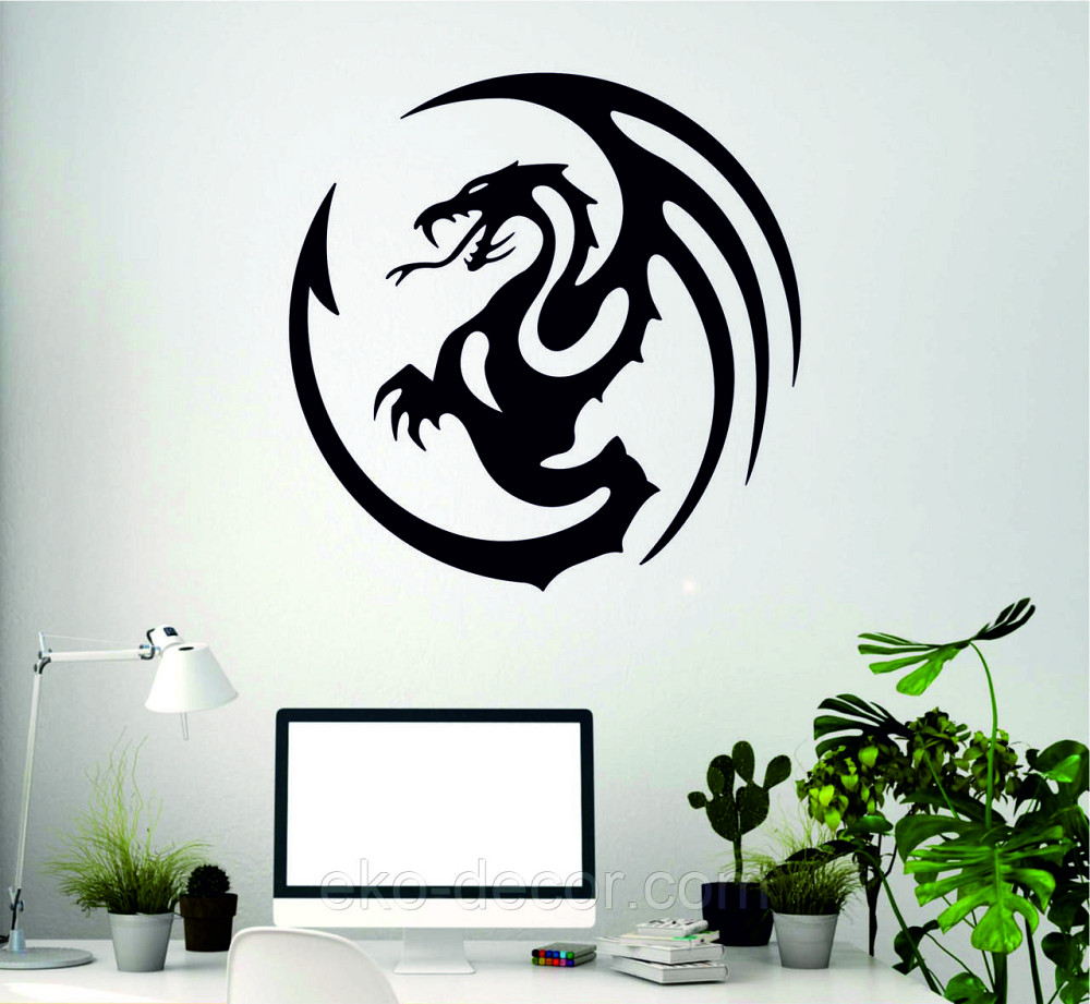 Декоративное настенное Панно «Дракон» Декор на стену 70*70 см, Черный Киев - изображение 4