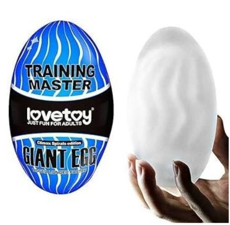 Мастурбатор LoveToy Traning Master Giant Egg Masturbator Blue без вибрации Sex Aura Киев