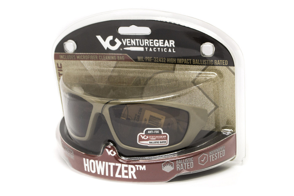 Захисні окуляри Venture Gear Tactical Howitzer Black (forest gray) Anti-Fog, чорно-зелені в чорній оправі Запоріжжя - фото 6