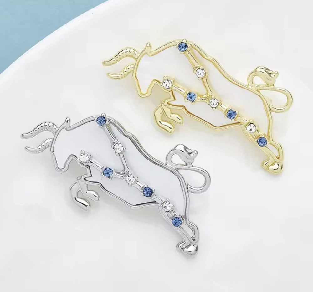 Брошка знак зодіаку "Тілець" Золотистий Сміла - фото 3