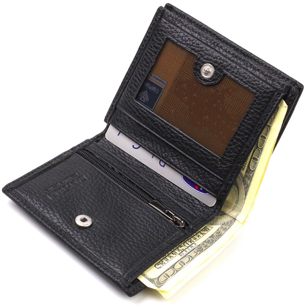 Классическое портмоне для мужчин из натуральной зернистой кожи CANPELLINI 21742 Черное Киев - изображение 6