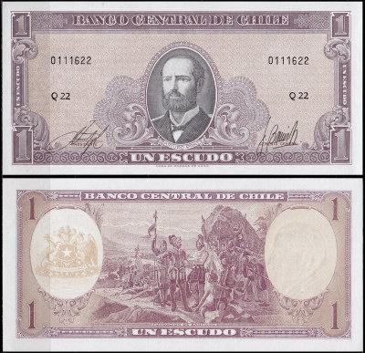 Чилі / Chile 1 escudo ( 1964 ) Pick 136 UNC Полтава - фото 1