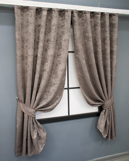 Комплект коротких штор VR-Textil Жакард Sultan YL № 1669ш Какао 130х170 см 2 шт (35-0298) Київ - фото 2