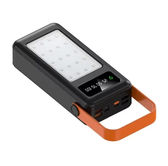 Портативний зовнішній акумулятор Bilintong 40000mAh Power Bank + Led лампа Чорний Вінниця