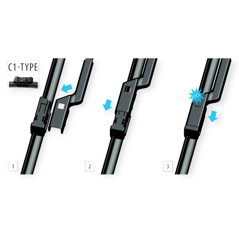 Щітки oximo безкаркасні модельні (к-т 2шт) c1-type 650 + 475 мм двірника Мукачево - фото 3