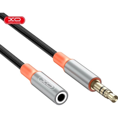 Кабель мультимедійний 3.5mm M to 3.5mm F 1.0m NB-R269A black XO (NB-R269A.black) Вінниця - фото 2