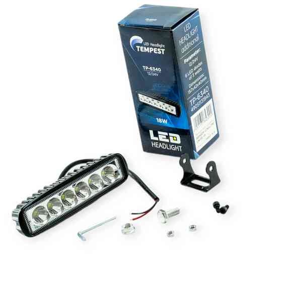 Фара LED прямоугольная 157х42х40 (Д В Ш) 18W ближний дополнительная Мукачево