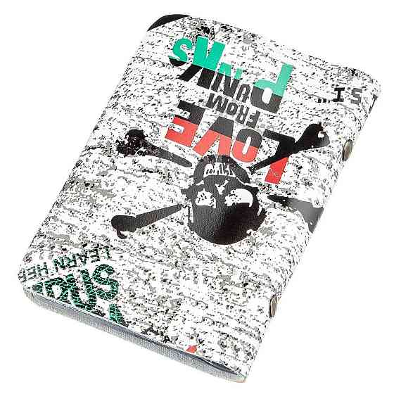 Визитница вертикальная кожаная Love from punks Shvigel 19079 Белая Киев