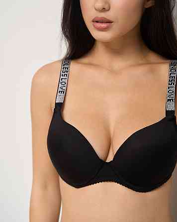 Бюстгальтер Nicoletta с паетками на шлейках (75В-90В) с Push-up 80576 75B, Черный Киев