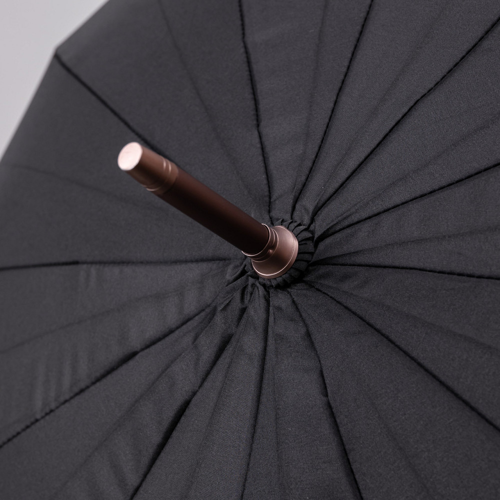 Классический зонт-трость с чехлом полуавтомат из полиэстера прочный надежный 12 спиц диаметр 120 см Черный HP-23-16B Киев - изображение 9
