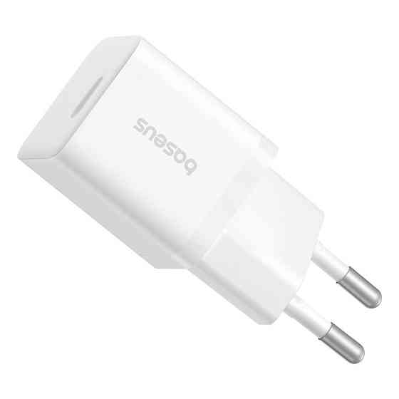 Мережевий зарядний пристрій з кабелем Baseus GaN5 Fast Charger (mini) 1C 25W EU Moon White (with: Fast Charging Data Cable Type-C) Київ
