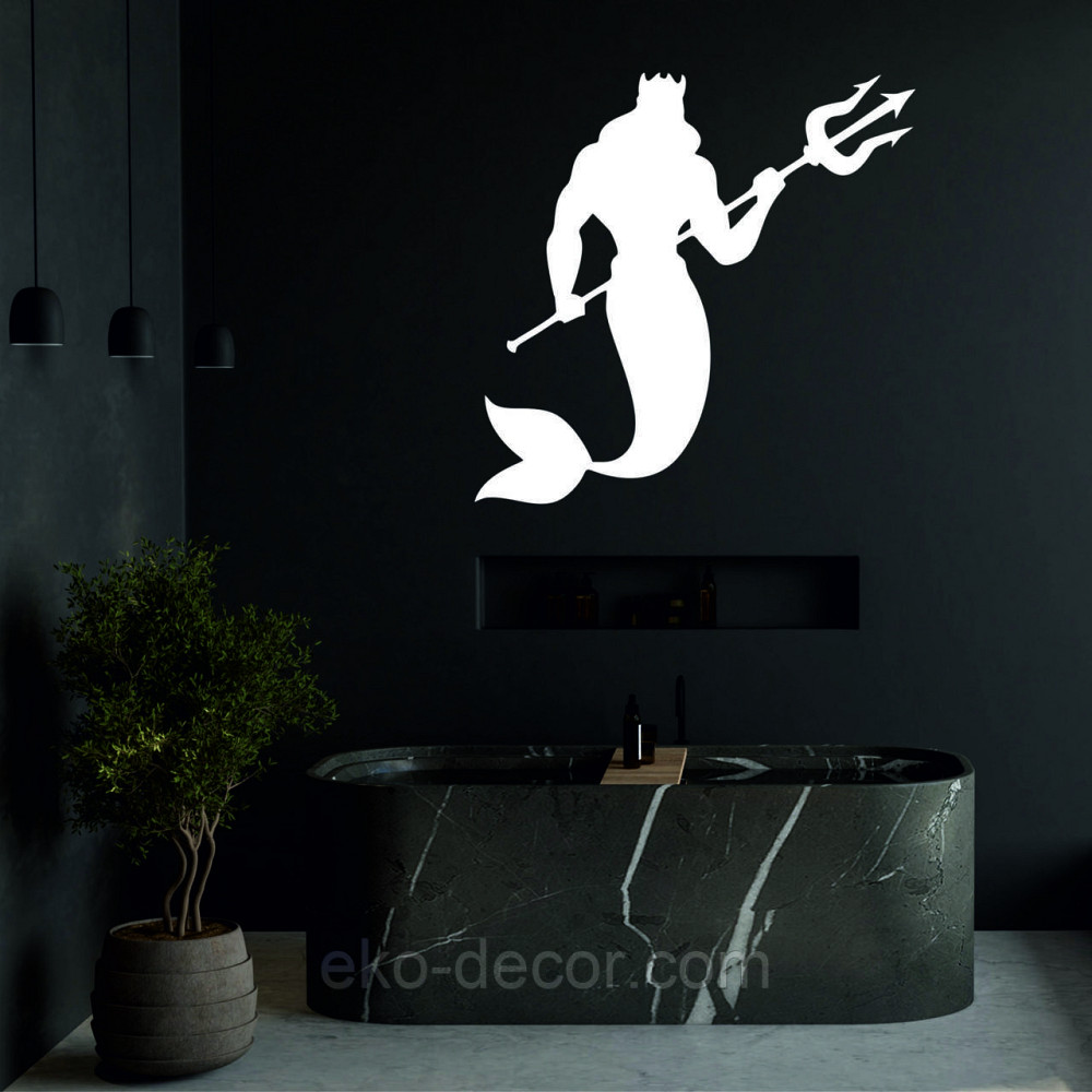 Декоративне настінне 3D Панно «Морський цар» Декор на стіну з об'ємом 90*87 см, Білий Київ - фото 2