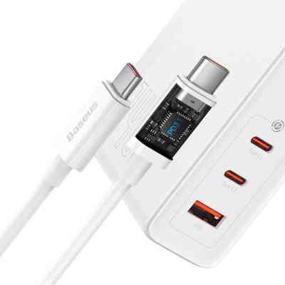 Зарядное устройство Baseus GaN5 Pro Fast Charger 2C+U 140W + Cable 1.0m Type-C 240W white (CCGP100202) Винница