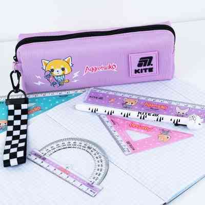 Лінійка Kite набір: лінійка 15 см, 2 косинця, транспортир Aggretsuko (AR25-282) Вінниця