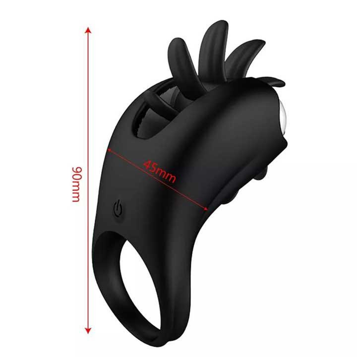 Віброкольцо з ротацією для стимуляції клітора 20 режимів Чорний Вінниця - фото 10