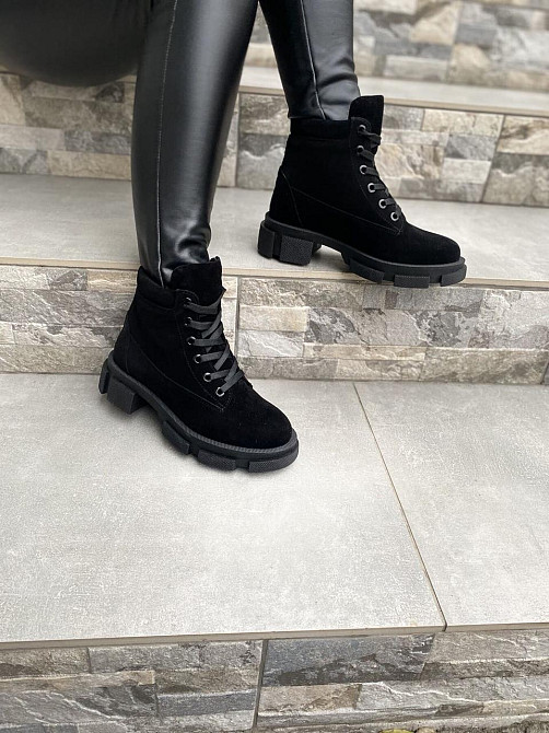 Черевики жіночі ARLEN чорні замша натуральна высота 13 см (БК-16 /1438) (4203) Коломия - фото 4