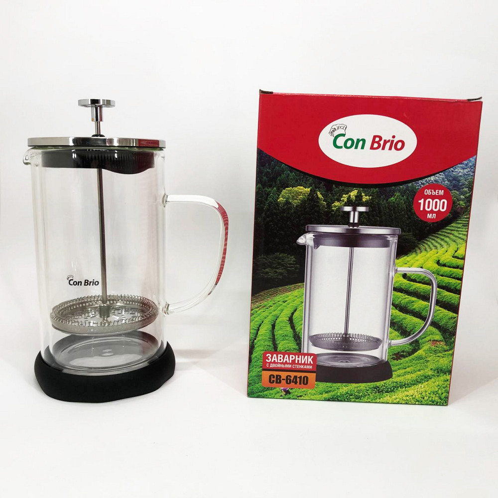 Френч-прес з поршнем Con, Стильний чайник для заварювання, Чайник зі скляним заварником VI-93 Івано-Франківськ - фото 7