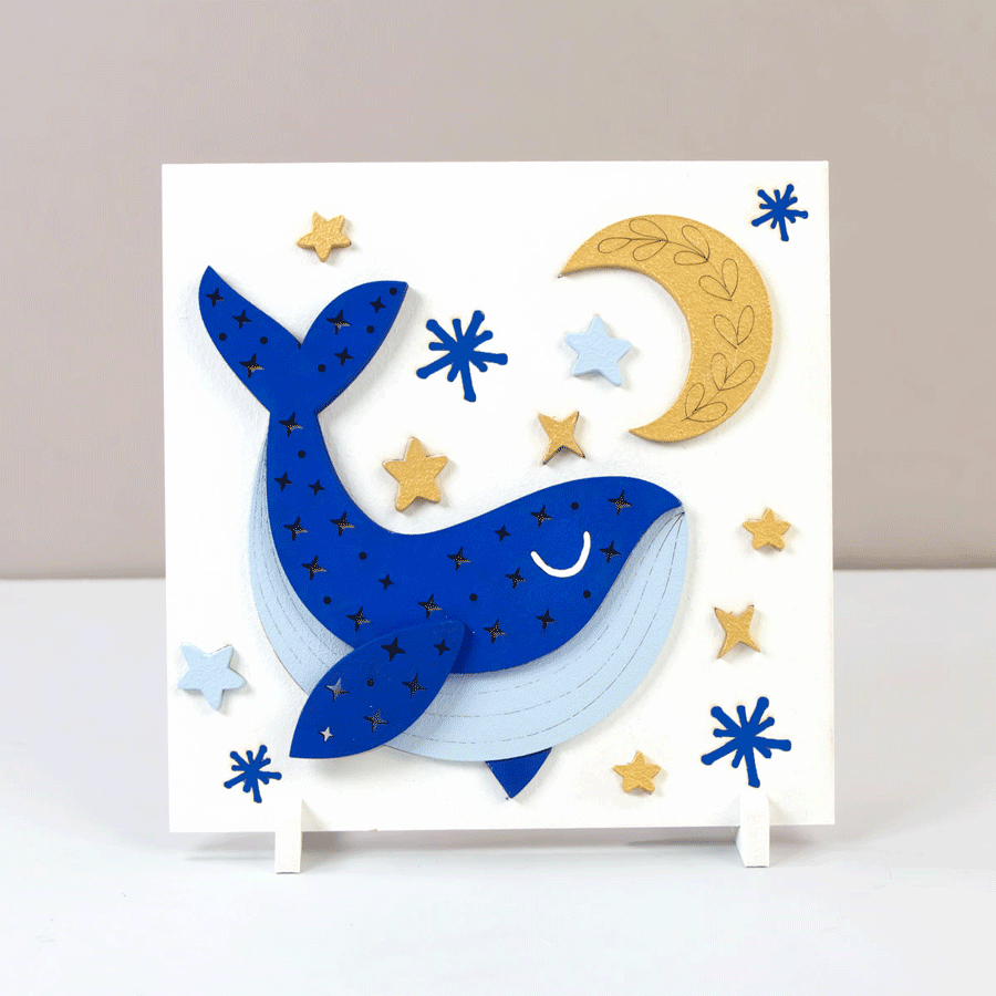 Набор картина 3D «Кит» МДФ грунтовано 18х18см ROSA TALENT Киев - изображение 1