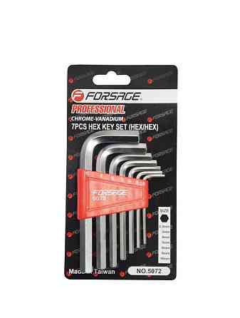 Набір ключів Г-подібних 6-граних, 7пр. (2.5, 3-6, 8, 10мм), в пластиковому тримачі Forsage F-5072 Одесса