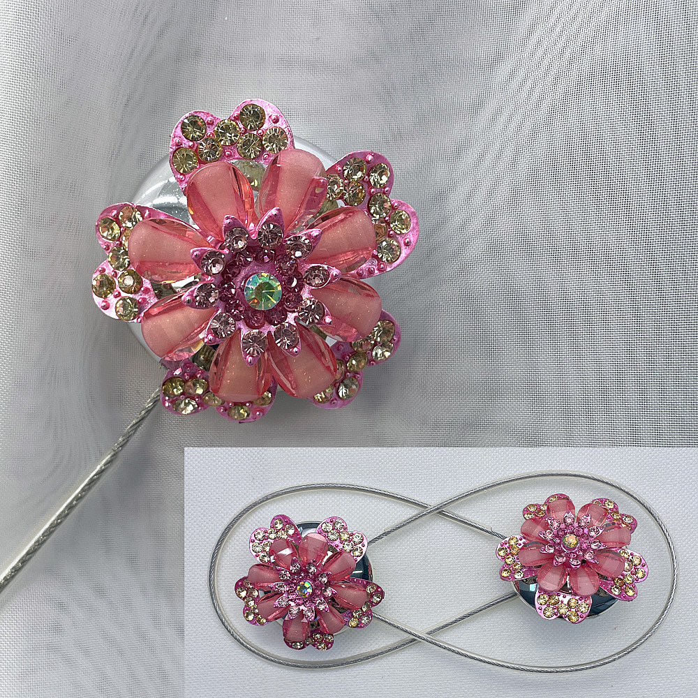 Магніти для штор та гардин "Flowers" набір 2 шт Рожевий (81-225) Київ - фото 1