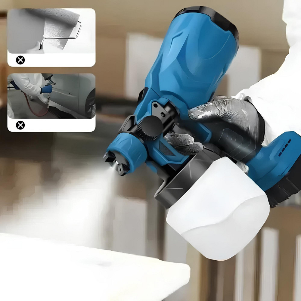 Акумуляторний фарбопульт 800мл, 2 акумулятори 48V, KRAFFTEC / Пульверизатор для фарби / Розпилювач фарби Київ - фото 9