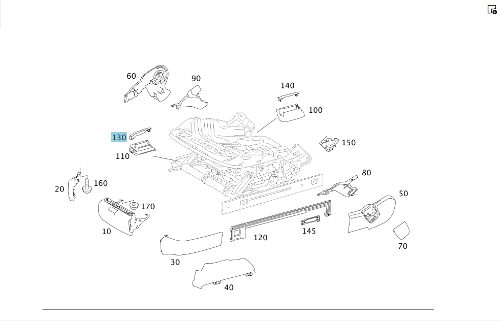 Mercedes-Benz  A2219191520 9051 Кришка кріплення санки сидіння внутрішня передня чорна S-class short W221 S-class long V221 Одеса - фото 2