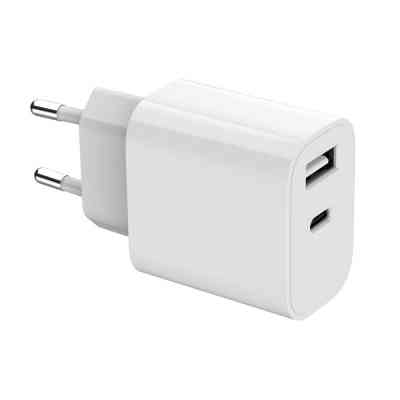 Зарядний пристрій Gembird 1xUSB-A+1xUSB-C 5V/2.4A (12W) white (TA-UC-2AC12-01) Вінниця