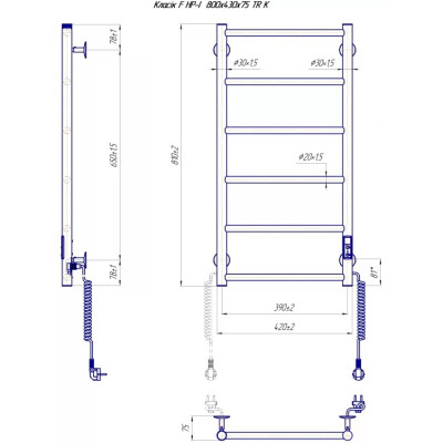 Сушарка для рушників MARIO Класік F НР-I (2.3.0702.10.P) Вінниця - фото 5