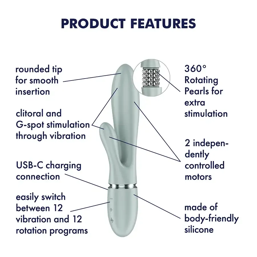 Вібратор-кролик Satisfyer Pearl Bunny 2 Greygreen Львів - фото 7
