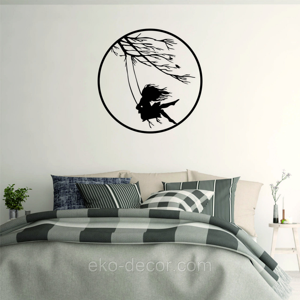 Декоративне настінне Панно «Дівчинка та голуб» Декор на стіну 90*80 см, Чорний Київ - фото 7