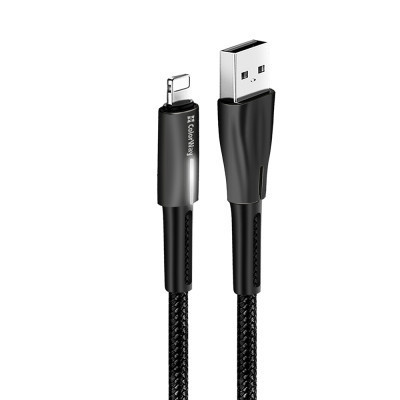 Дата кабель USB 2.0 AM to Lightning 1.0m zinc alloy + led black ColorWay (CW-CBUL035-BK) Винница - изображение 4