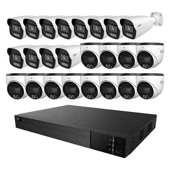 Комплект IP-відеонагляду на 24 камери TVT IP-Video Kit 24x6Mp (T/B): 12 купольних 6Mp відеокамер + 12 циліндричних 6Mp відеокамер Киев