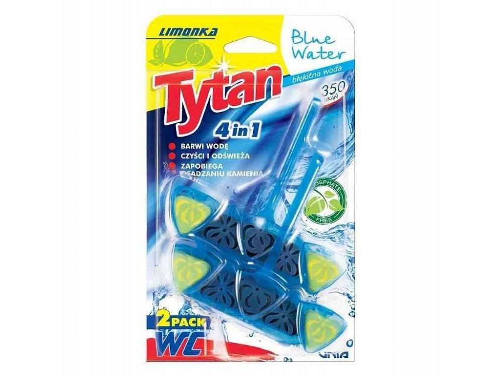 Блок для туалетів 2штх40г Чотирьохфазний 4в1 Blue Water Lime ТМ TYTAN Київ - фото 1