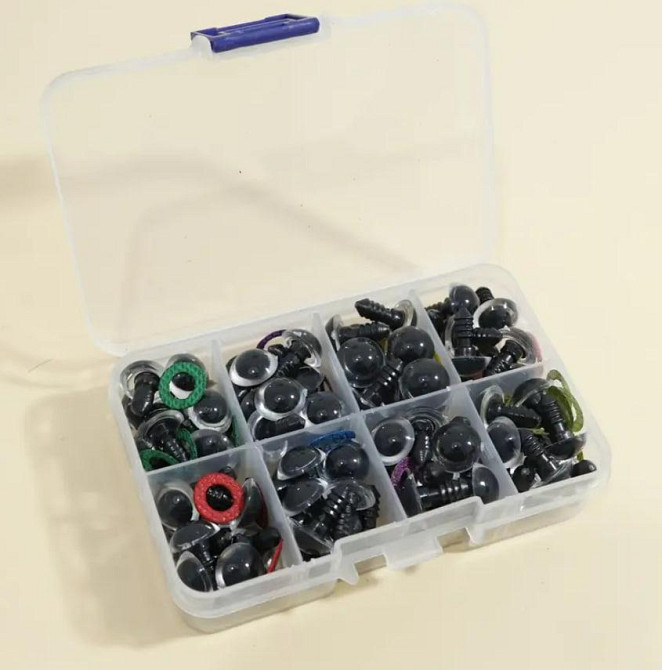 3d Очі для іграшок 10 мм кольорові гвинтові з фіксатором 80 шт гліттерні Київ - фото 4