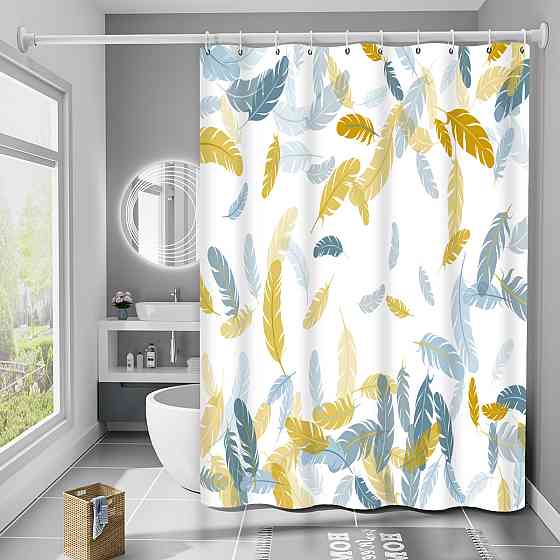 Шторка для ванны из полиэстера водонепроницаемая Bathlux 180x180 см с кольцами, занавеска для ванной комнаты Каменец-Подольский