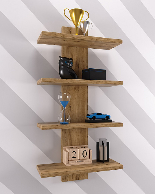 Полиця навісна ПН-5, Дуб Аппалачі, 350/140/700 Львів - фото 3