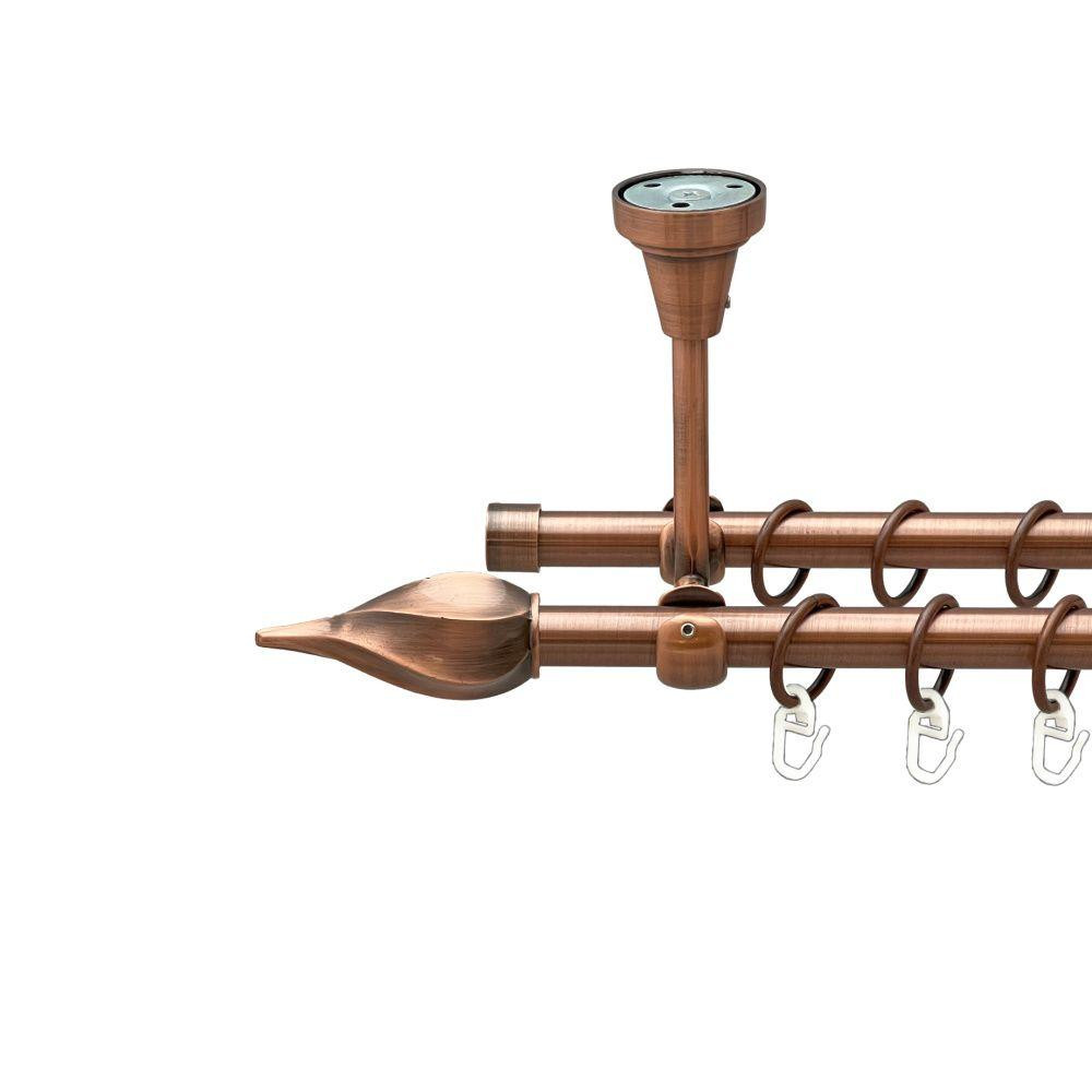 Карниз Orvit Твісто металевий дворядний відкритий до стелі гладка труба кільце металеве Мідь 16\16 мм 280 см (00-00020222) Львів - фото 1