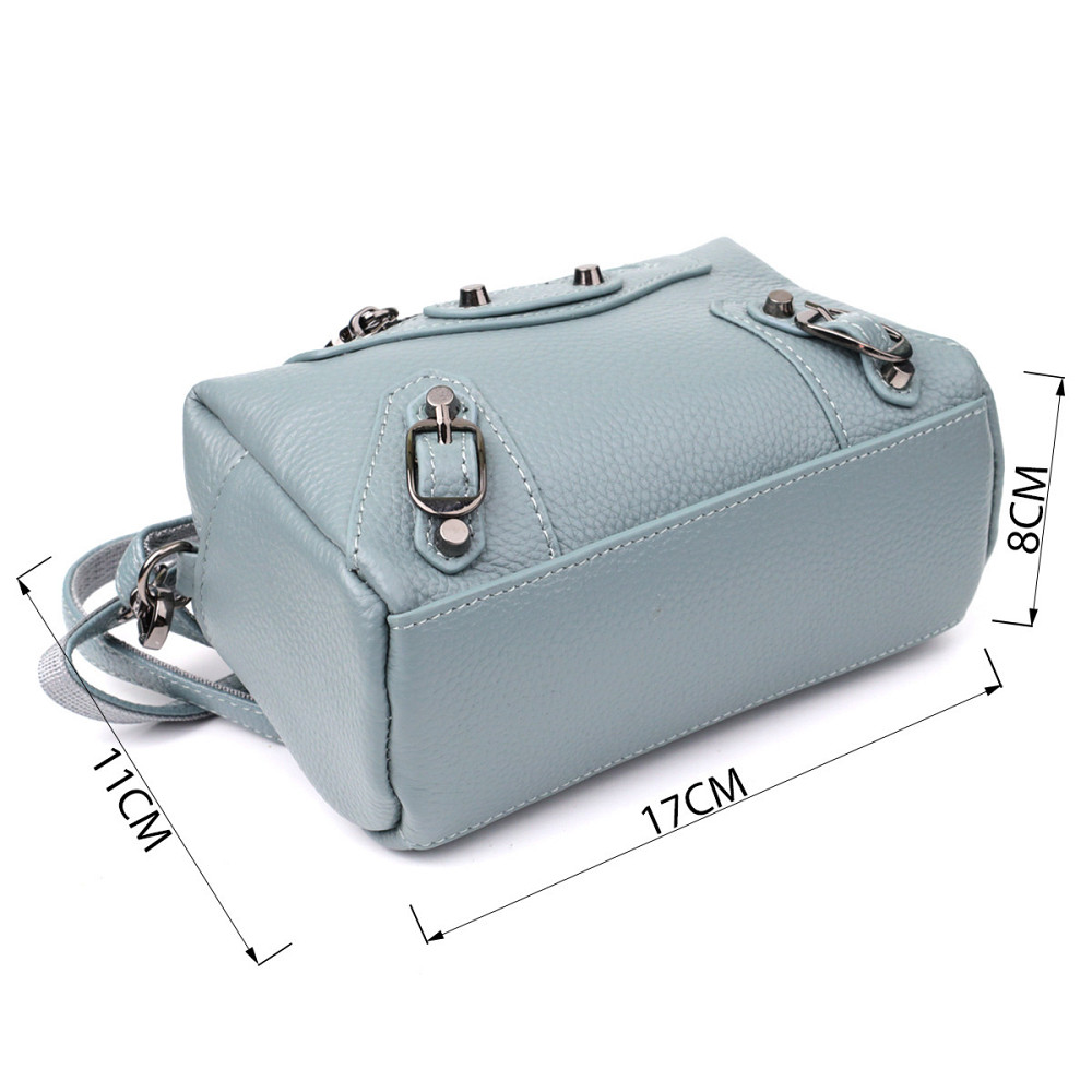 Женская сумка из натуральной кожи с современным декором Vintage 22925 Голубой Киев - изображение 3