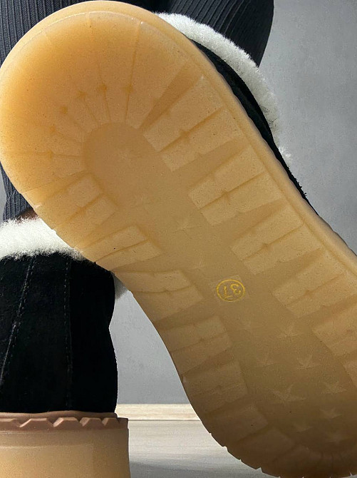 Черевики жіночі Hengji 69-2 лофери замшеві на хутрі чорні, 38, 24 см Київ - фото 7