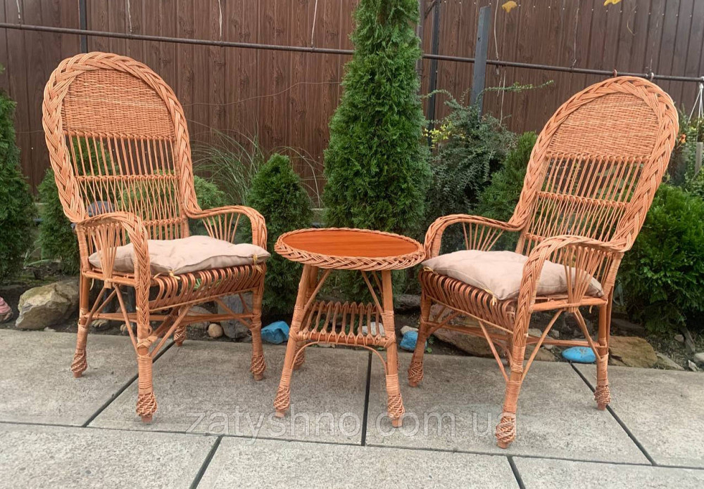 Комплект: словацкое кресло и столик из лозы Киев - изображение 4