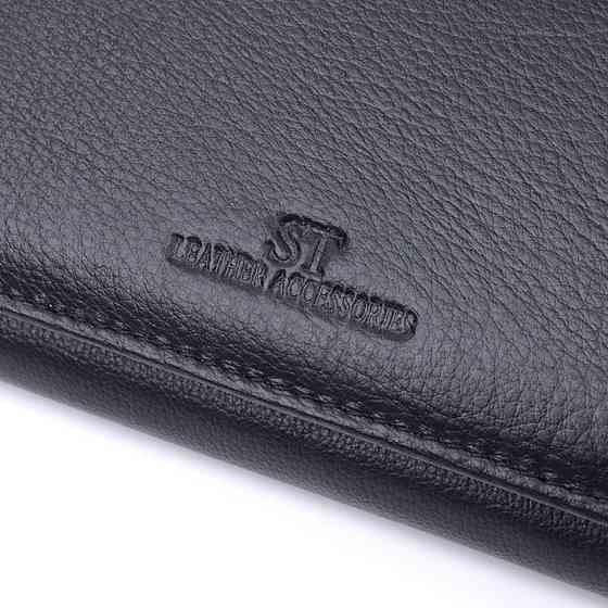 Класичний жіночий гаманець з натуральної шкіри ST Leather 22676 Чорний Київ