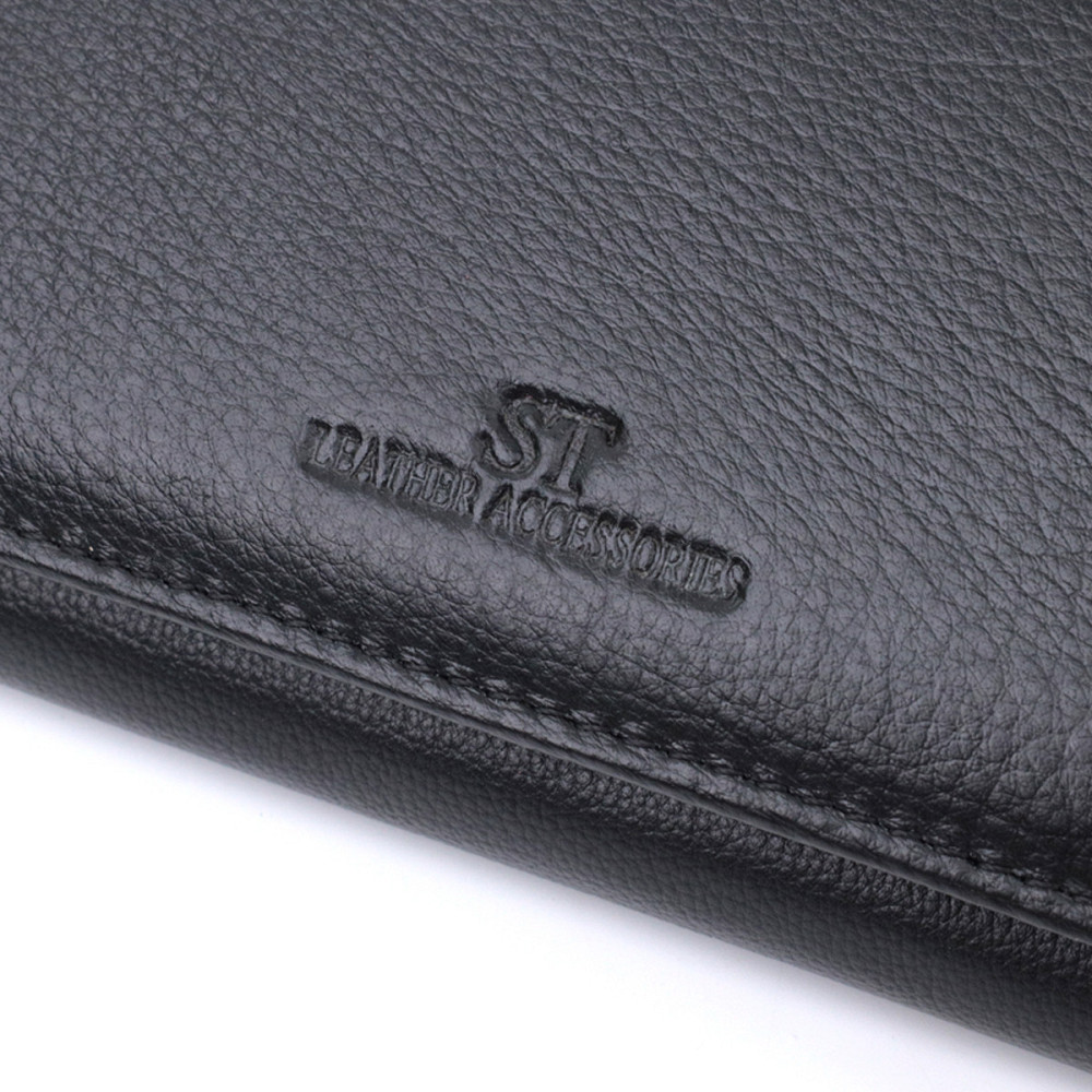 Класичний жіночий гаманець з натуральної шкіри ST Leather 22676 Чорний Київ - фото 5