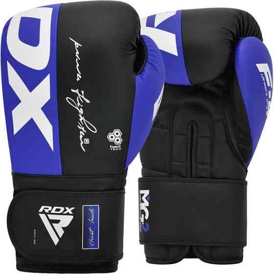 Боксерські рукавиці RDX REX F4 BLUE/BLACK-12 унцій (капа в комплекті) Каменское