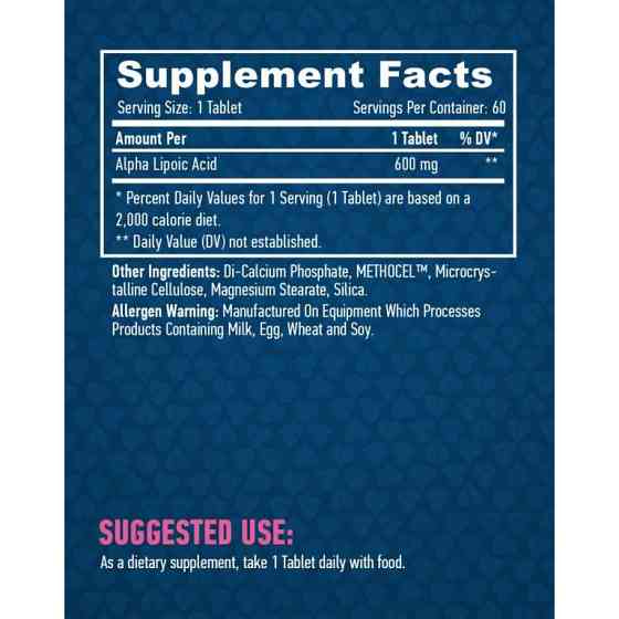Альфа-ліпоєва кислота Haya Labs Alpha Lipoic Acid 600mg 60 tabs Луцьк